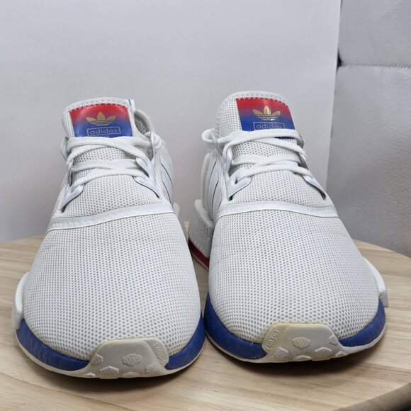 Adidas Men's NMD_R1 Seoul South Korea Sneakers FY1163 White Red Blue 10 - Picture 2 of 8